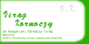 virag kormoczy business card