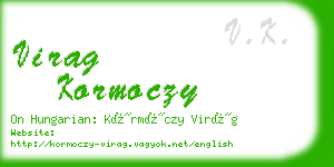 virag kormoczy business card